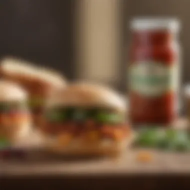 A diverse selection of spreads and condiments enhancing a vegetarian sandwich.