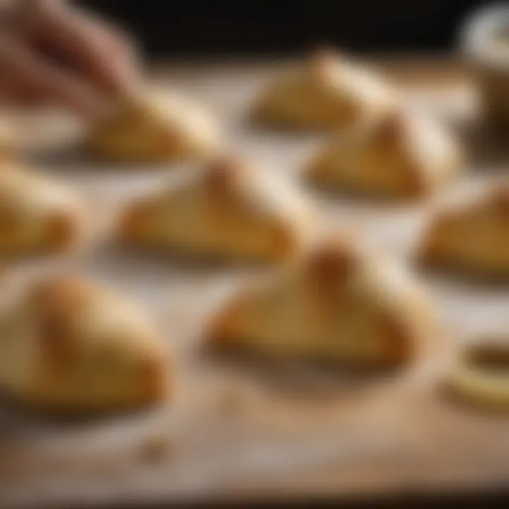 Traditional crescent roll dough preparation