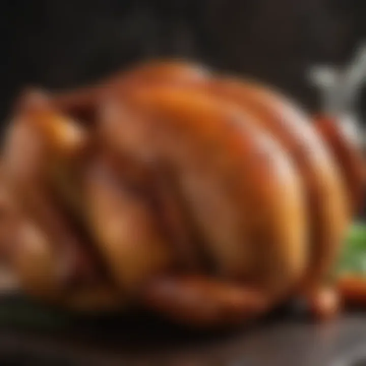 Juicy smoked chicken resting, showcasing its perfect texture.