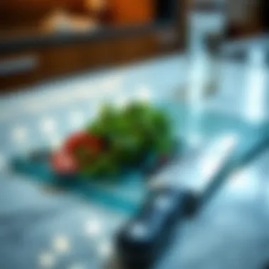 Elegant Glass Cutting Boards A striking glass cutting board illustrating its elegant design and safety aspects.