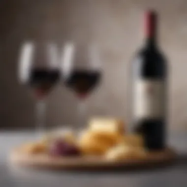 Elegant red wine pairing with gourmet cheese