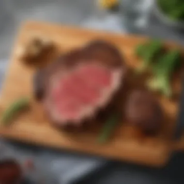 High-quality ribeye steak displayed on a cutting board