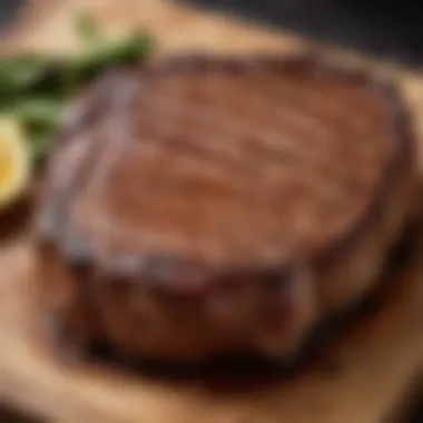 Perfectly Grilled Ribeye Steak A perfectly grilled ribeye steak with grill marks