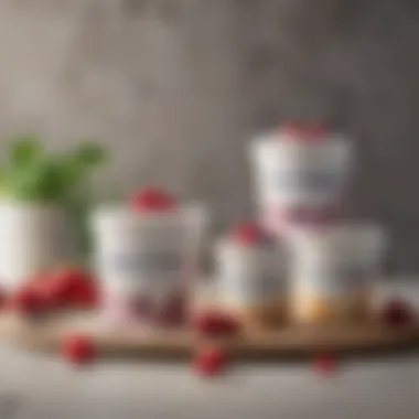 An assortment of yogurt brands emphasizing organic and natural ingredients