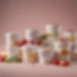 A variety of yogurt containers showcasing diverse flavors and textures