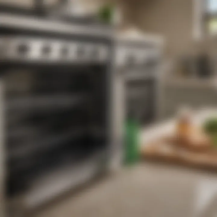 An array of eco-friendly oven cleaning products displayed on a countertop