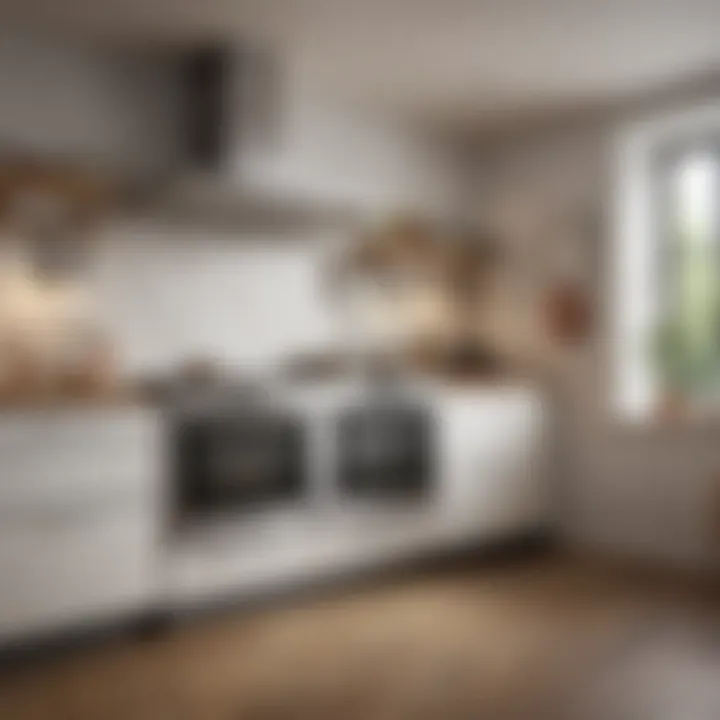 A pristine kitchen showcasing a well-maintained oven and surrounding space