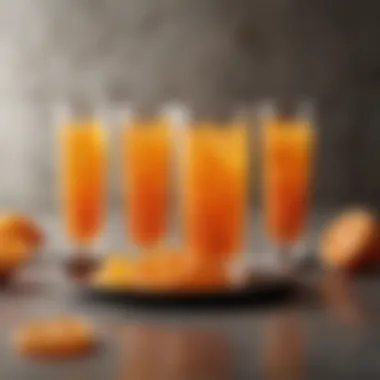 A colorful array of orange jelly sticks showcased in a modern setting