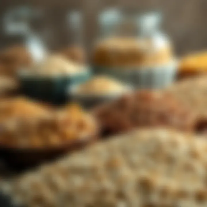 An array of different types of oats and grains displayed stylishly.