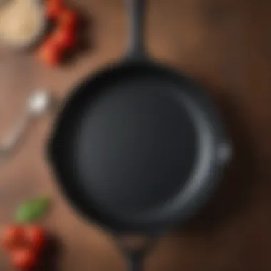 Smooth Surface of Oxo Nonstick Skillet Close-up view of Oxo nonstick skillet showcasing smooth surface
