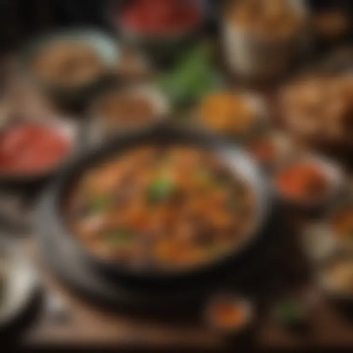 A rich cultural tapestry represented by various traditional dishes from around the world.