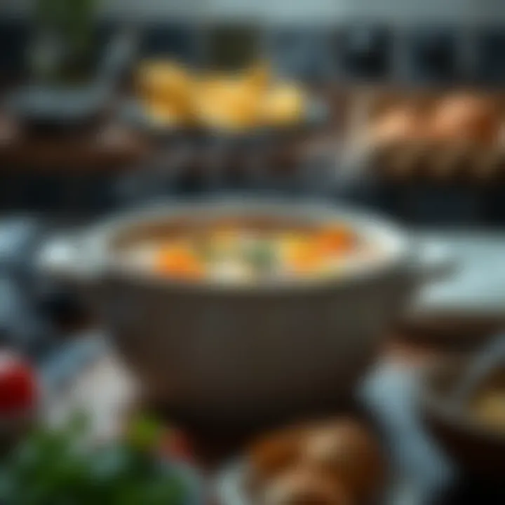 The Flavorful Outcome of Stock Pot Utilization A steaming bowl of soup made from a stock pot