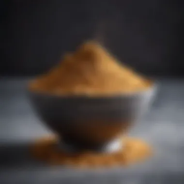 Ginger powder displayed in a decorative bowl