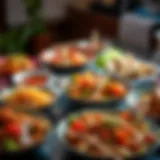 Vibrant C and Y Chinese Dishes A vibrant display of C and Y Chinese dishes showcasing diverse ingredients and colors