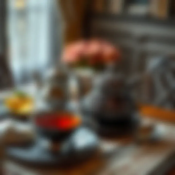 A well-maintained iron tea set elegantly arranged for an afternoon tea session