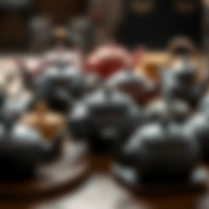 Variety of iron tea sets from different cultures, illustrating global diversity