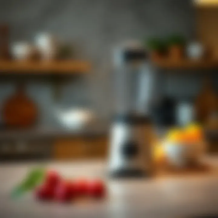 A sleek multifunctional blender on a kitchen countertop