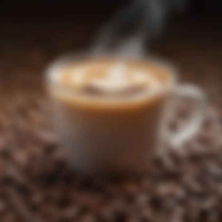 A close-up of freshly brewed coffee highlighting its rich flavors.