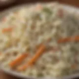 A vibrant coleslaw with a creamy dressing, perfect for contrasting textures