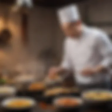 A skilled chef demonstrates intricate cooking techniques unique to Chinese cuisine.