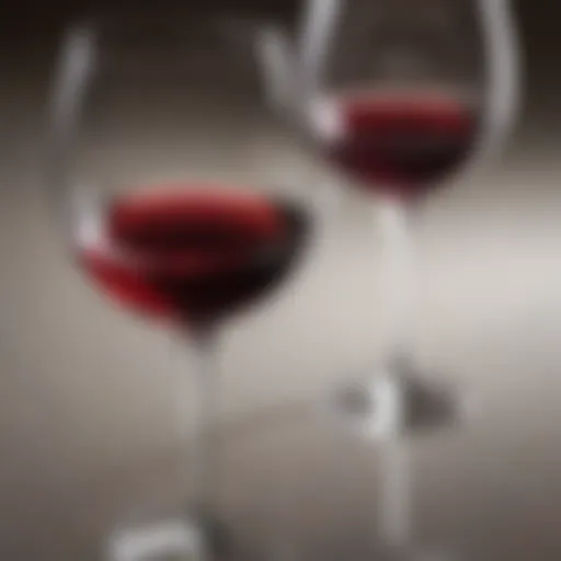 A close-up photo of a wine glass reflecting light