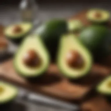 Visual representation of a balanced meal featuring avocados as a main ingredient