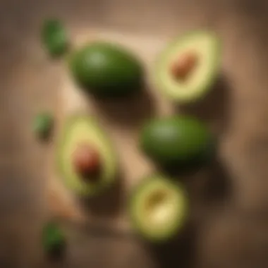 Diagram showcasing portion sizes of avocado for effective weight management