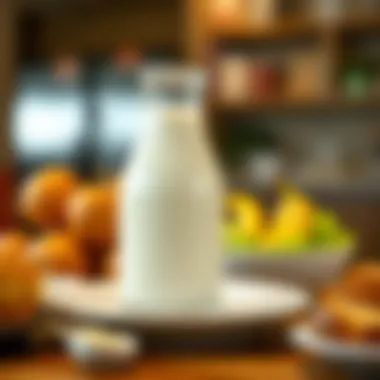 Milk in a Low Carb Meal Milk in a healthy meal setting