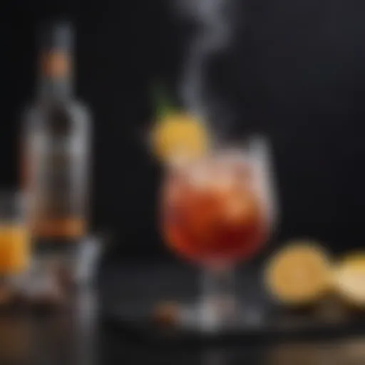 Elegant smoke-infused cocktail showcasing a striking presentation