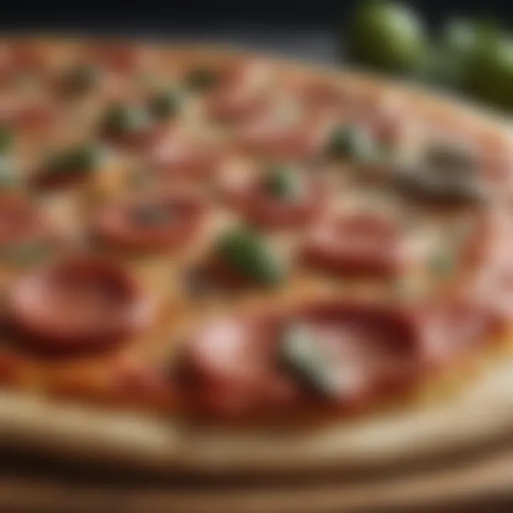 Close-up of a ceramic pizza stone