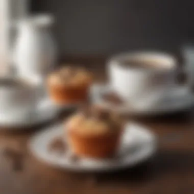 A plate of gluten-free muffins alongside a cup of coffee