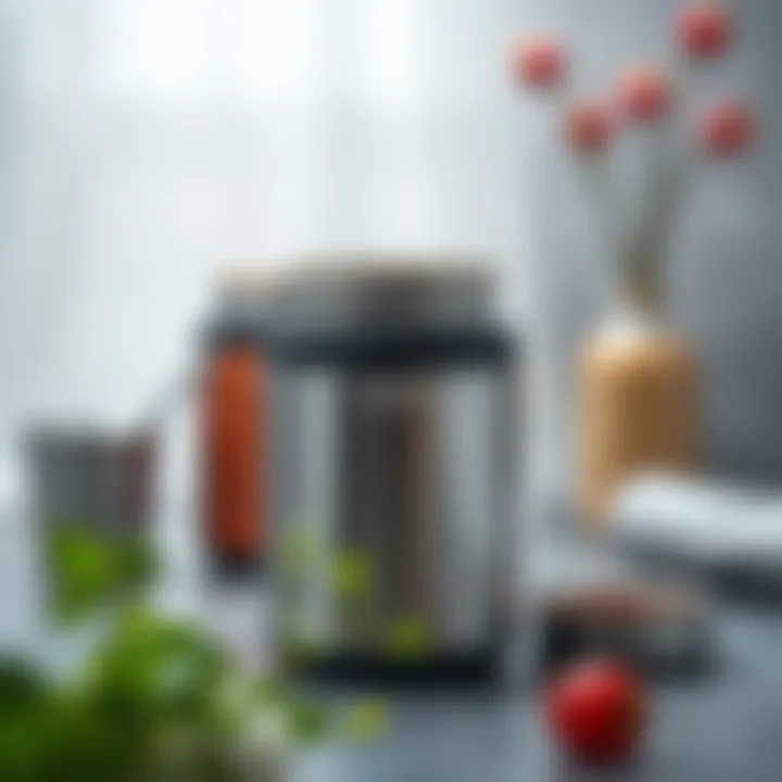 Stainless food jar showcasing sleek design