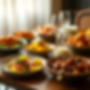Complementary Sides for Tortellini An elegant table setting featuring tortellini and complementary sides
