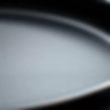 Close-up of anodized non-stick surface showcasing its texture and shiny finish