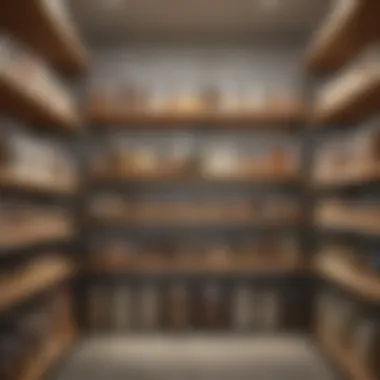 Illustration of a pantry organized with labeled containers