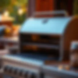 Detailed view of a gas grill insert showcasing its unique design and features.