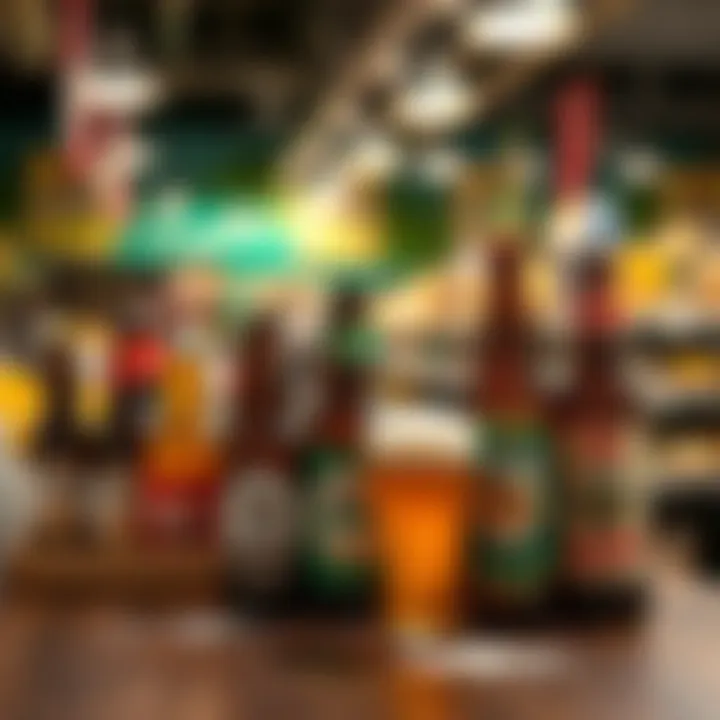 The Growing Market for Gluten-Free Beer A vibrant market scene showcasing gluten-free beer products