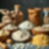 An array of gluten-free flours used for tortillas