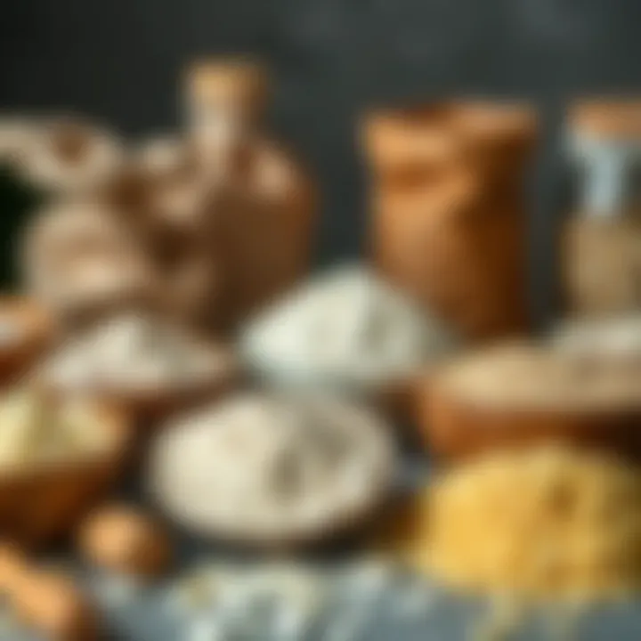 Diverse Gluten-Free Flours An array of gluten-free flours used for tortillas