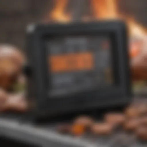 Digital pellet grill thermometer display