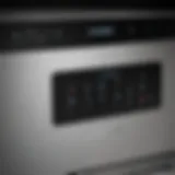 Close-up of Smeg dishwasher control panel displaying error codes