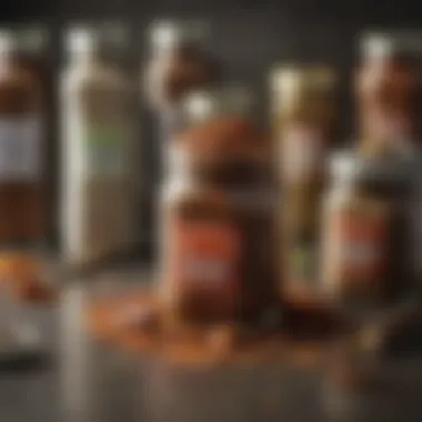 An assortment of homemade seasonings stored in decorative jars