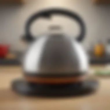 Close-up of kettle base designed for induction cooktops