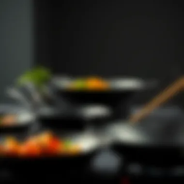 Different sizes of woks arranged to highlight choice and versatility