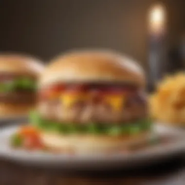 A close-up of a juicy turkey burger on a plate