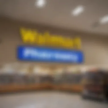 Walmart pharmacy sign displaying operational hours