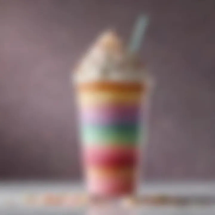 Colorful layers of the Unicorn Frappuccino showcasing its unique ingredients