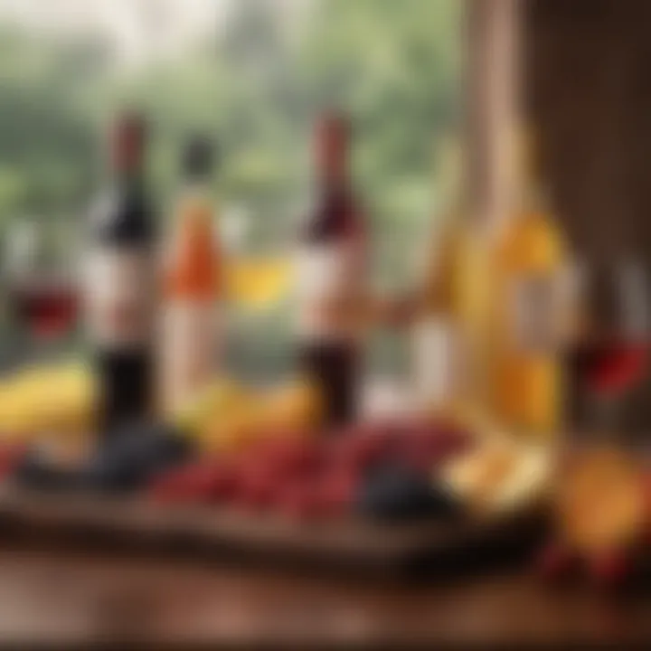 A beautifully arranged table showcasing different flavored wines