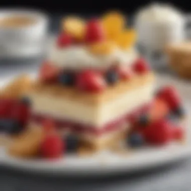 Decadent Fruit and Cream Dessert with Grands Biscuits A gourmet dessert featuring Grands biscuits layered with fruit and cream.