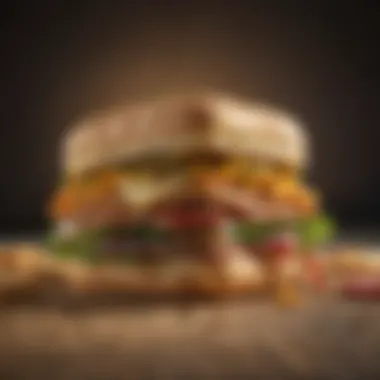 An appetizing Grands biscuit sandwich filled with savory ingredients.